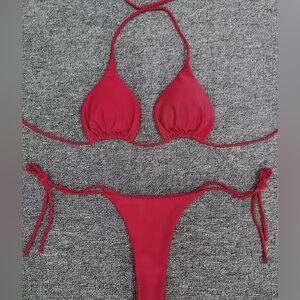 Bikini red sexy thong set